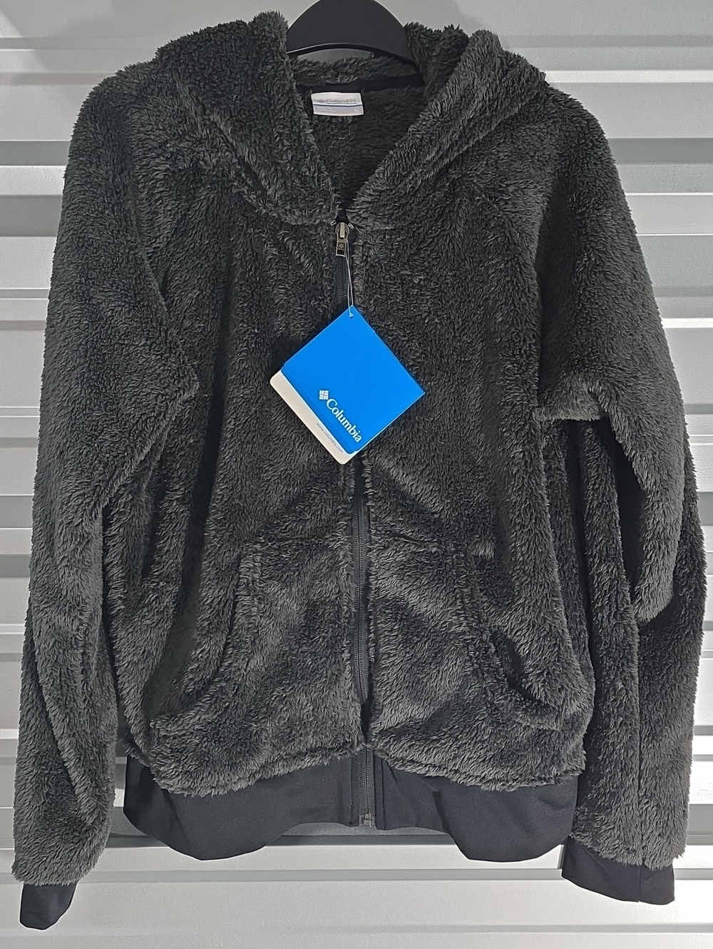 Columbia Women's Charcoal Plush Hooded Fleece Jacket